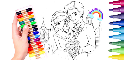 Glitter Wedding Coloring Pages