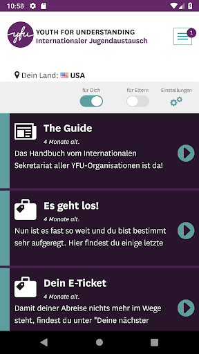 YFU App Screen 2