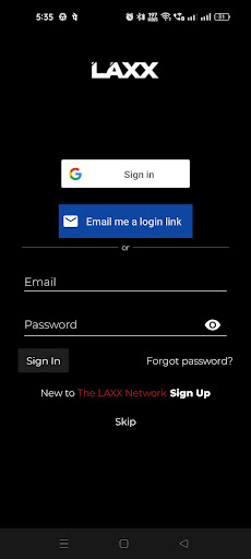 Android application LAXX screenshort