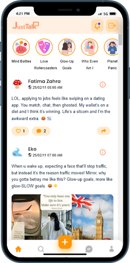 JustTalk.io - Your Safe Space