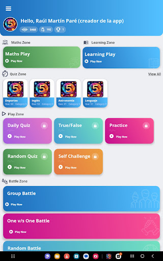 Android application EduQuiz 5 Curso. screenshort
