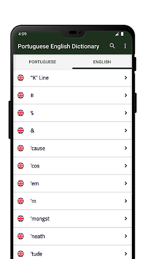 Portuguese English Dictionary Screen 3