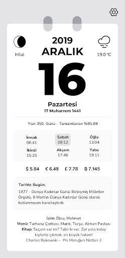 Takvim App Screen 2
