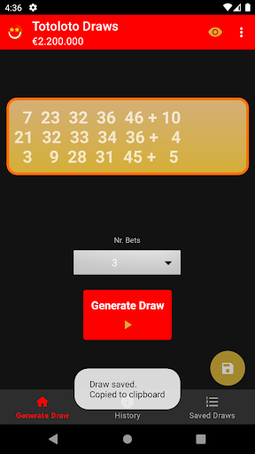 Totoloto Bet Generator - Pro Screen 2