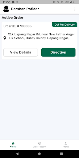 Android application Dulex Veggies Delivery Boy screenshort