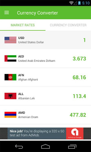 Android application Easy Live Currency Converter screenshort