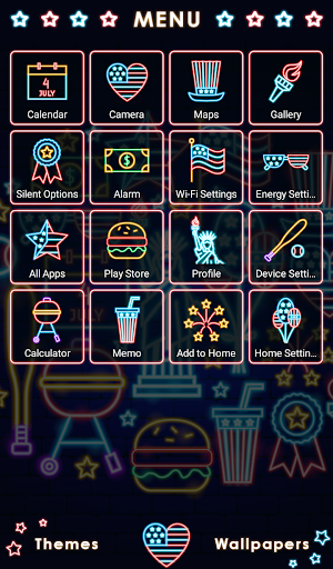 Neon America Theme +HOME Screen 2