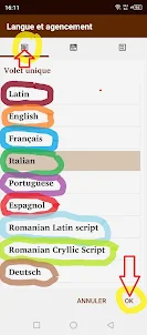Latin English français Spanish
