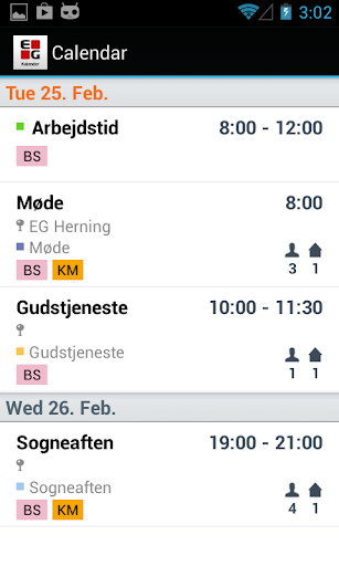 Android application EG Kalender screenshort