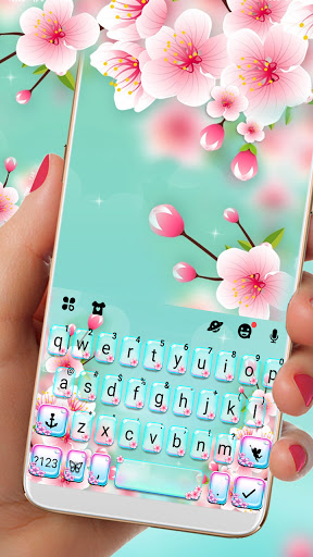 Android application Pink Blossoms Keyboard Backgro screenshort