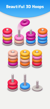 Game screenshot Color Sort 3D — Hoop Stack mod apk