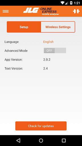 JLG Analyzer Screen 3