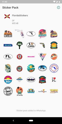 Android application Florida stickers for WhatsApp screenshort