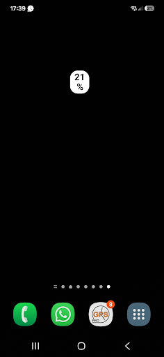 große Akku Batterie Anzeige % screenshot 0