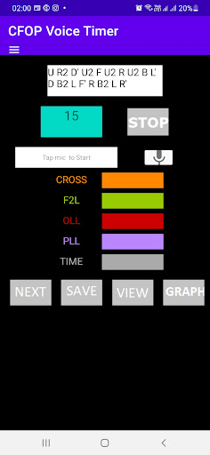 Android application CFOP VOICE TIMER screenshort