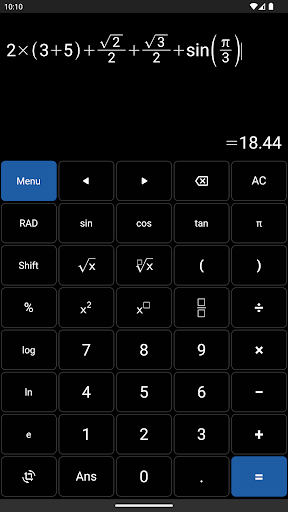 Screenshot of Scientific Calculator