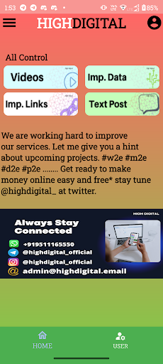 Android application HIGH DIGITAL screenshort