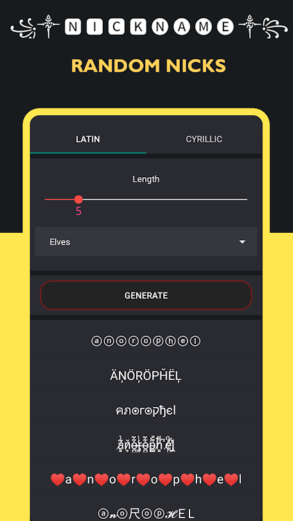 Nickname Generator: Name Style - 23 - (Android)