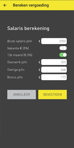 Workx Transitievergoeding App Screen 2