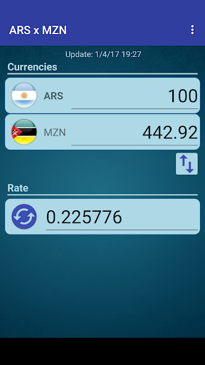 Android application Arg. Peso x Mozambique Metical screenshort