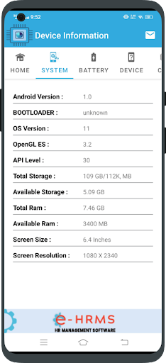 Device Information Screen 3