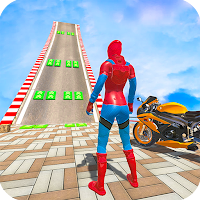 Spiderhero Bike Stunt Games - Mega Ramp Bike Games