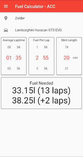 Android application Fuel Calculator screenshort
