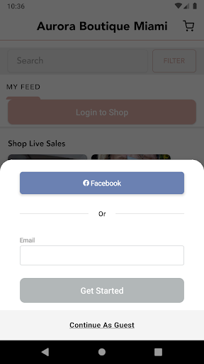 Android application Aurora Boutique Miami screenshort