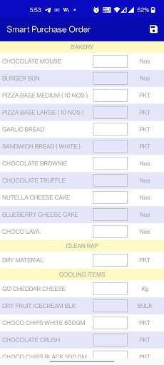 Resto Purchase Order