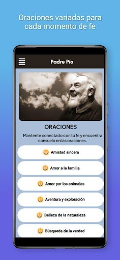 Android application Oraciones al Padre Pío screenshort