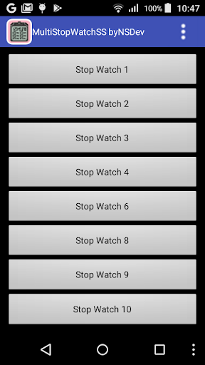 MultiStopWatchSS byNSDev Screen 2