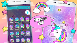 screenshot of Pink Unicorn Theme Launcher