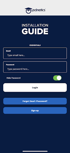Android application Ednetics Install Guide screenshort