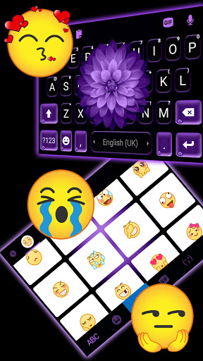 Purple Flower Keyboard Backgro Screen 3