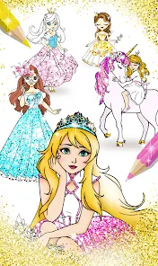 Princesa para colorir - Jogos para meninas : princesas, castelos e jóias !  Desenhos::Appstore for Android