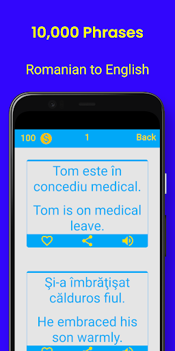 Android application Romanian Phrases screenshort