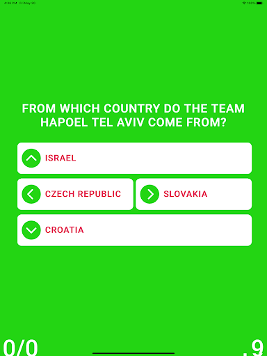 Screenshot of QuizSwipe Football