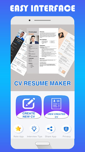 Android application resume builder - cv maker screenshort