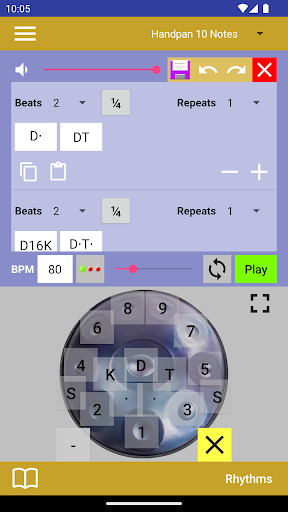 Android application Handpan Rhythms screenshort