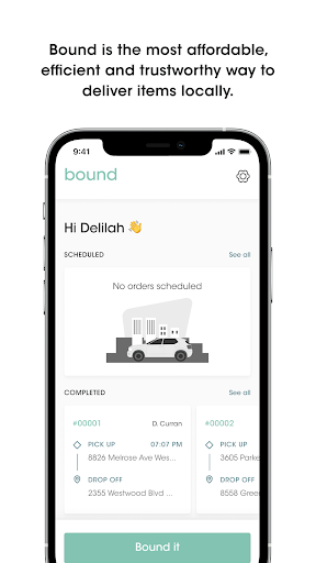 Android application Bound - Delivery screenshort