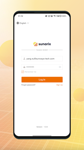 Android application Sunarix screenshort