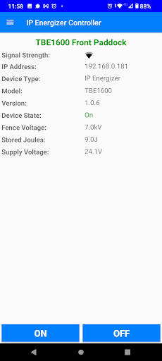 TMF IP Energizer Controller Screen 3