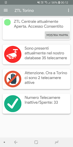 Android application ZTL Torino screenshort
