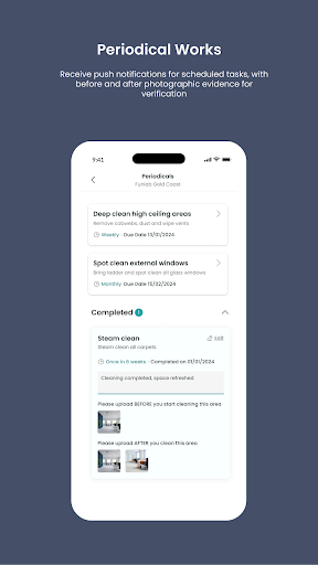 CleanTasker: Cleaning Manager Screen 2