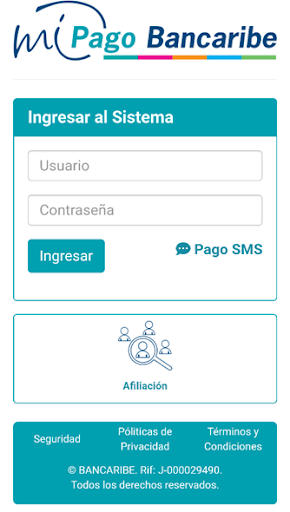 Android application Mi Pago Bancaribe screenshort