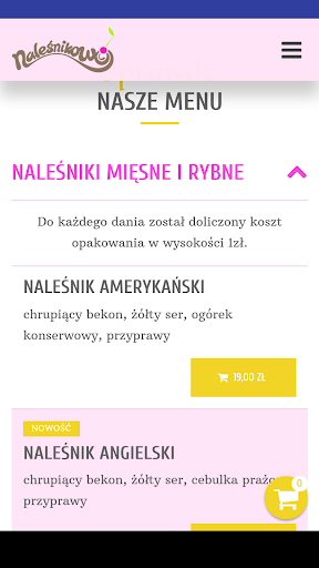 Android application Naleśnikowo screenshort