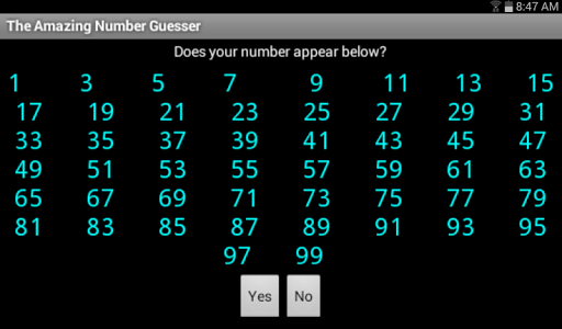 The Amazing Number Guesser Screen 2