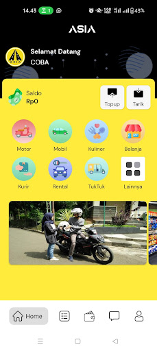 Android application asia transportasi online screenshort