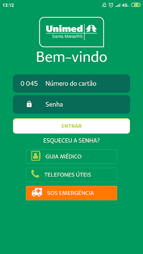 Android application Unimed SM Beneficiário screenshort