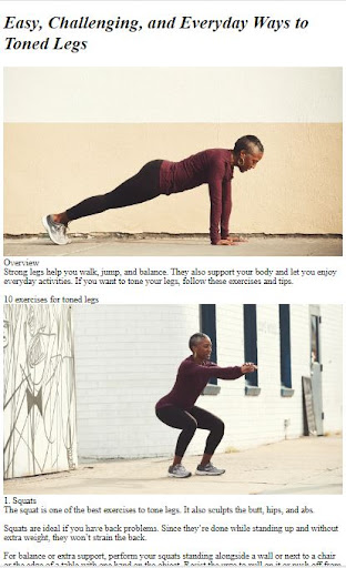 Android application How to Do Legs Exercises screenshort